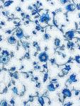 French Provencal Printed cotton Fabric Country White/Blue