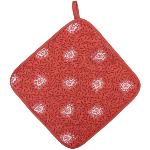 Red Lotus Quilted Potholder - Provencal design