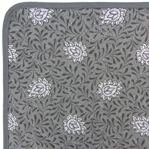 Grey Lotus Quilted Potholder - Provencal design