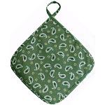 Green Volutes cotton Potholder - Provencal design