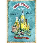 Green Provencal Cotton Tea Towel, 19 x 26 inches, "Olive Oil" design