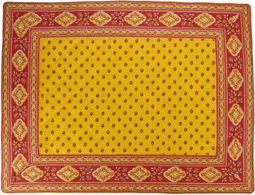 Saffron Rectangle Provencal Quilted placemat, "Esterel" design