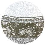 Round Cotton Provencal Tablecloth Taupe "Haveli"