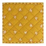 Ocher square quilted Table Mat "Roussillon" pattern 16x16"