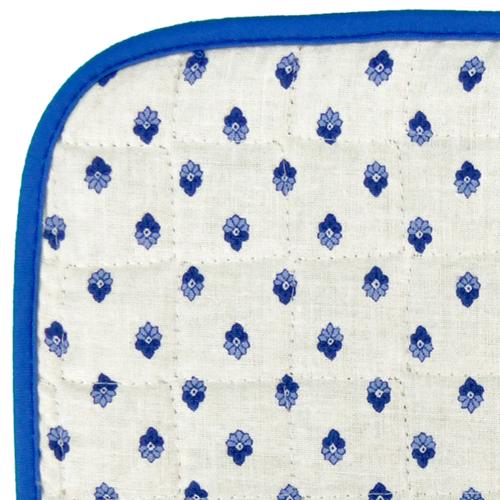 Ecru & Blue Quilted Potholder - Provencal design Esterel