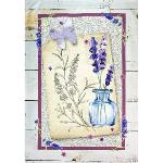 Provencal Cotton Tea Towel, 19 x 26 inches, "Lavender/Butterfly" design