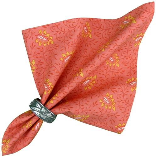 Orange Napkin, Provencal design "Campano", 100% pure cotton