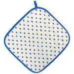 Ecru & Blue Quilted Potholder - Provencal design Esterel