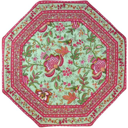 Mint Octogonal Quilted placemat, "Colombes" design