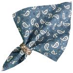 Blue Napkin, Provencal design "Volutes", 100% pure cotton