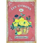 Terracotta Provencal Cotton Tea Towel, 19 x 26 inches, Lemon design