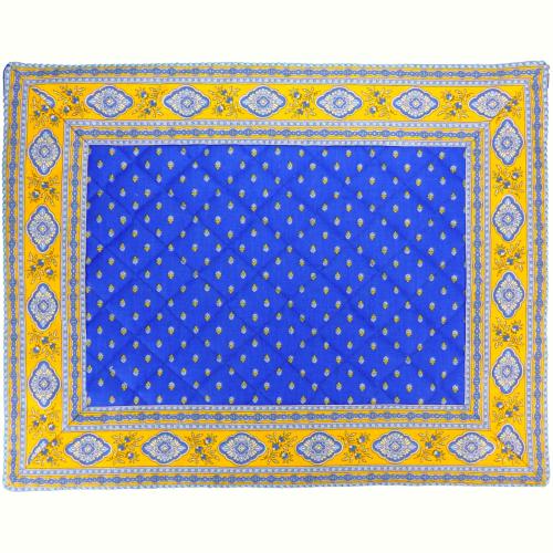 Blue Rectangle Provencal Quilted placemat, "Esterel" design