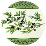 Round Provencal Tablecloth Olive Green "Bastide"