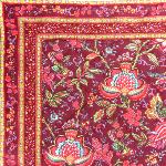 Provencal Quilted Cotton Square Table Mat Cassis "Colombes" pattern