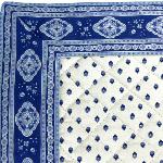 Ecru/Blue Rectangle Provencal Quilted placemat, "Esterel" design