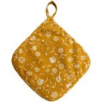 Ocher Flors cotton Potholder - Provencal design