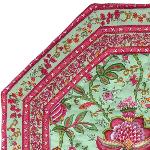 Mint Octogonal Quilted placemat, "Colombes" design