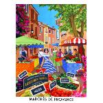 Provencal Cotton Tea Towel, 19 x 26 inches, "Povencal Market" design